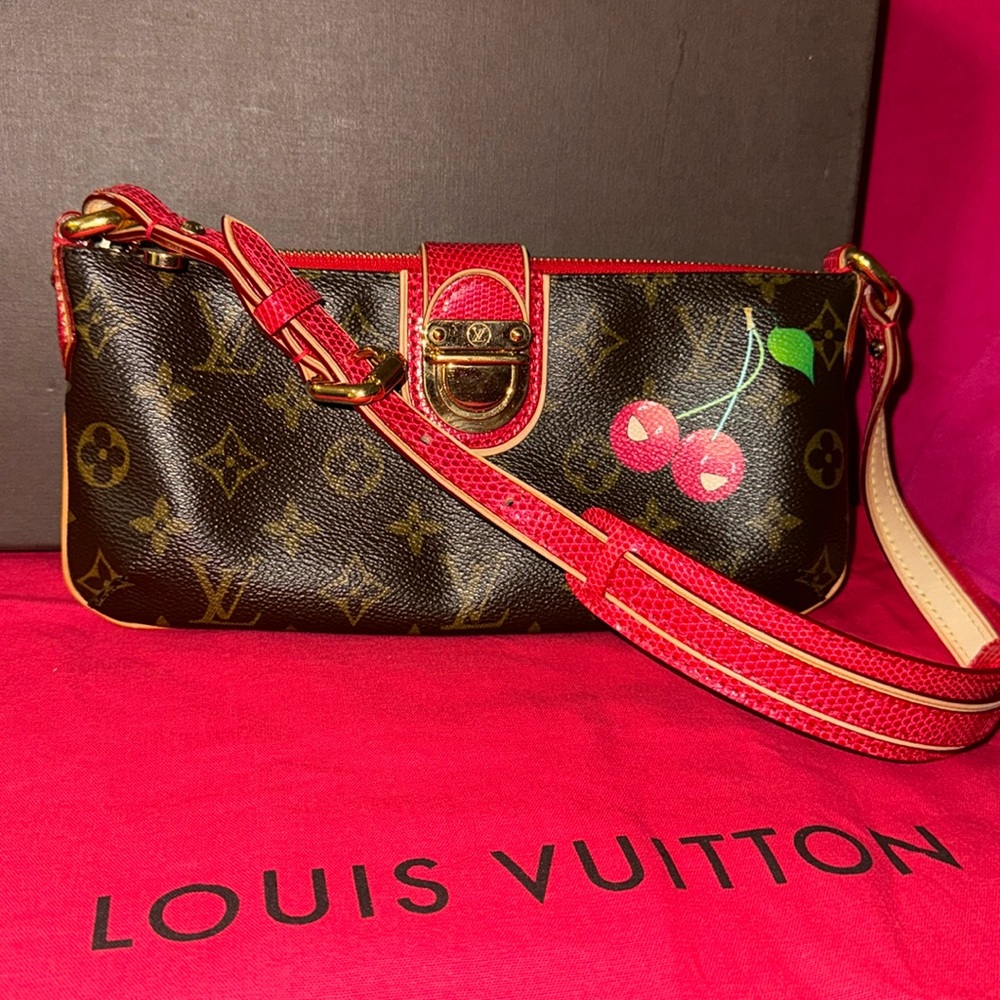 Louis Vuitton x Takashi Murakami Lizard Monogram Cerises Pochette cherry 🍒 bag - Picture 16 of 16